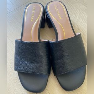 Cole Haan black slip on block heels in size 7